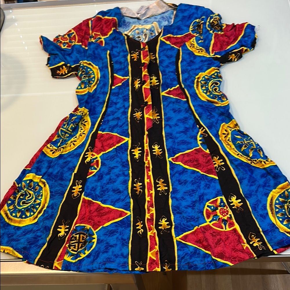 Vibrant celestial and fish tropical boho summer dress by Sun n’ Sand